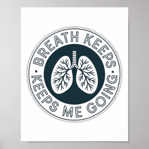 Breathe Yoga Inspiration Wave Sunset Graphic Desig Poster