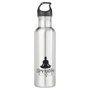 Breathe Yoga Pose Silhouette 710 Ml Water Bottle