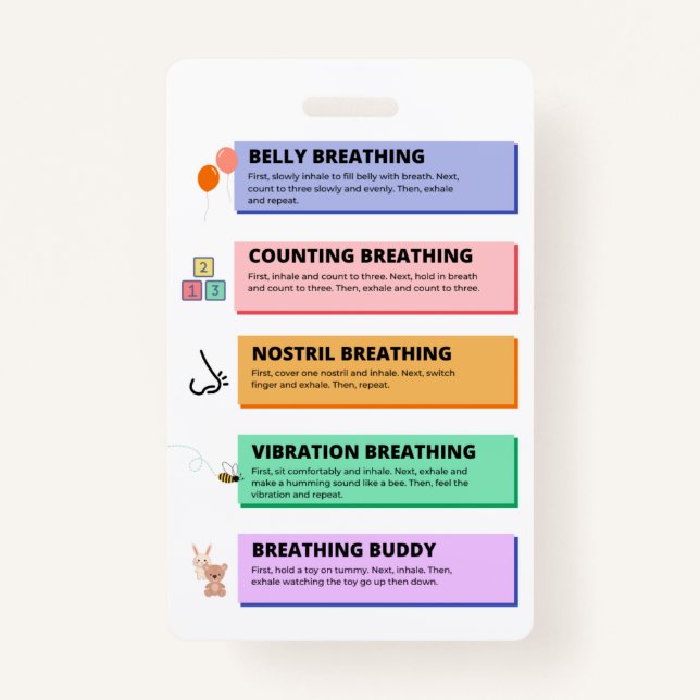 Breathing Techniques Badge Accessory ID Badge (Front)
