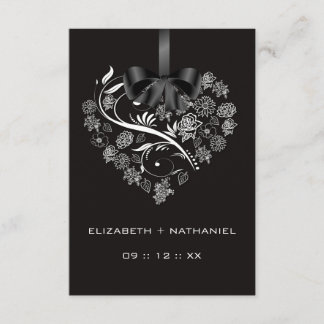 Breathless Heart RSVP Card - midnight