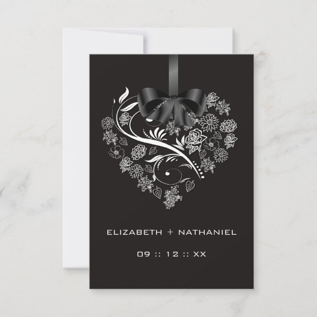 Breathless Heart RSVP Card - midnight (Front)