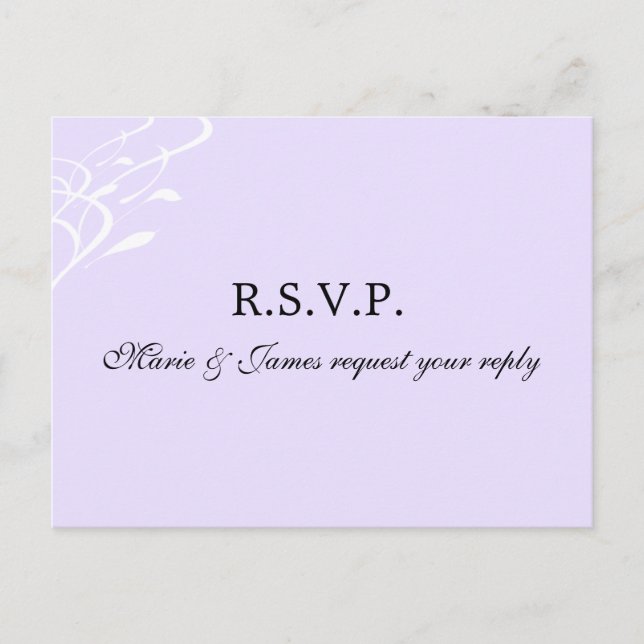 Breathless Lightly Lavendar RSVP Postcard (Front)
