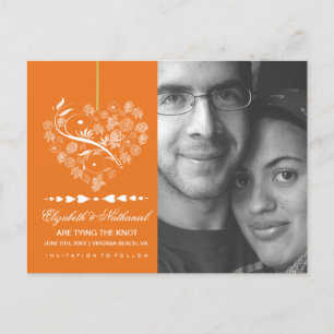 Breathless SAVE THE DATE Postcard- pumpkin Announcement Postcard