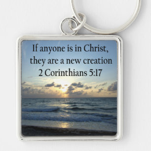 BREATHTAKING 2 CORINTHIANS 5:17 OCEAN SUNRISE KEY RING