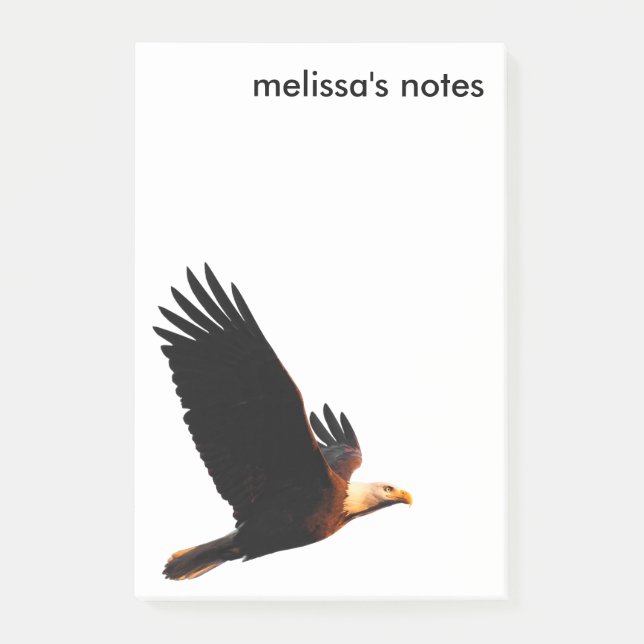 Breathtaking Bald Eagle in Winter Sunset Flight Post-it Notes (Front)