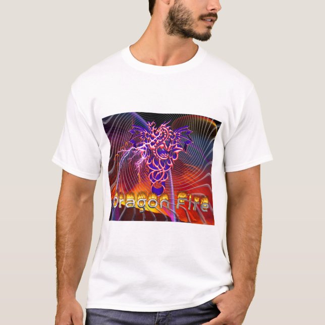 Breathtaking Dragon Fire Design T-Shirt (Front)