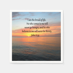 BREATHTAKING JOHN 6:35 SUNRISE DESIGN NAPKIN