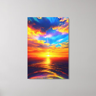 "Breathtaking Ocean Sunset Canvas Wrap"