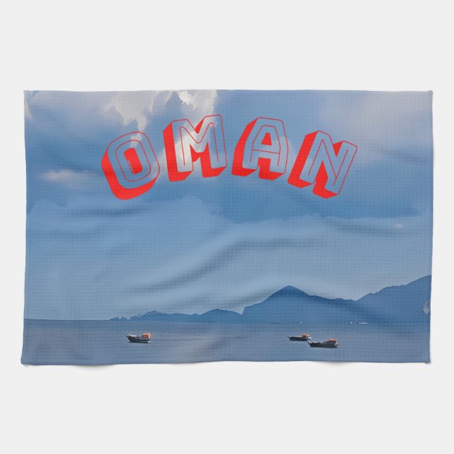 Breathtaking Oman coastline  Tea Towel (Horizontal)