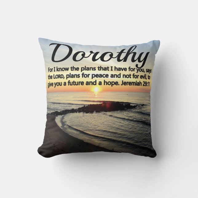 BREATHTAKING PERSONALIZED JEREMIAH 29:11 SUNRISE CUSHION (Front)