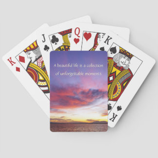 Breathtaking sunset over the sea playing cards