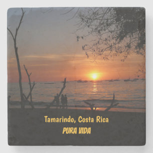Breathtaking Tamarindo Sunset Stone Coaster
