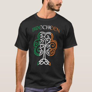 BRECHEEN Irish Name Shamrock Ireland Flag Family T-Shirt
