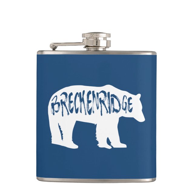 Breckenridge Colorado Bear Hip Flask (Front)