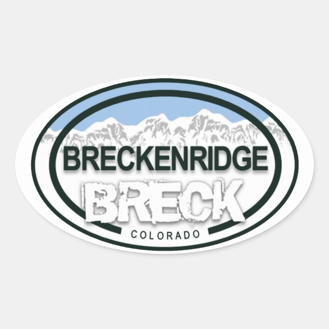 Breckenridge Colorado BRECK Rocky Mountain Oval Sticker (Front)