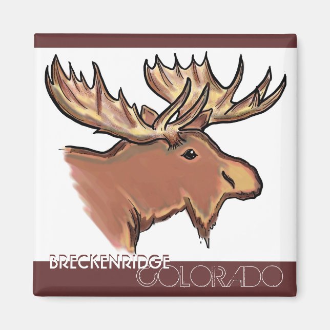 Breckenridge Colorado brown moose magnet (Front)