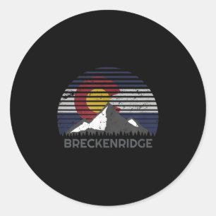 Breckenridge Colorado - Co Flag Mountain Peak Classic Round Sticker