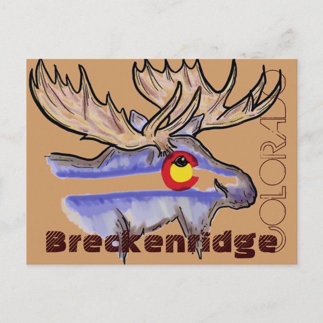 Breckenridge Colorado elk postcard (Front)