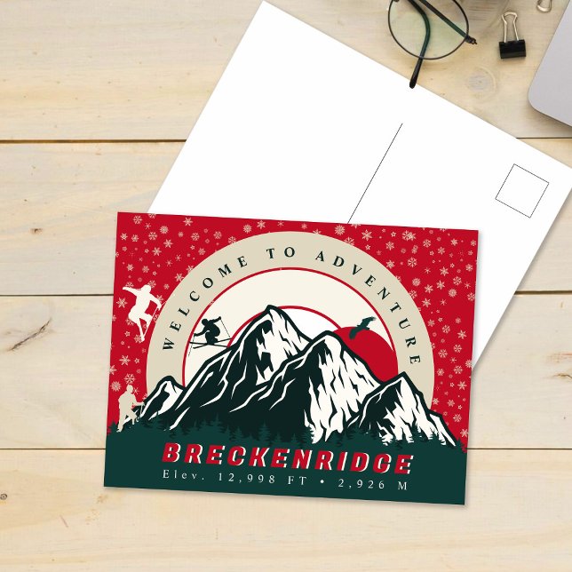 Breckenridge Colorado Flag Mountain Ski Souvenir Holiday Postcard (Creator Uploaded)