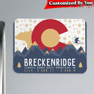 Breckenridge Colorado Flag Mountain Ski Souvenir Magnet