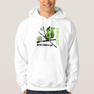 Breckenridge Colorado green skier guys hoodie