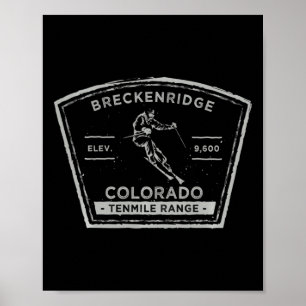 Breckenridge Colorado Long Sleeve Snow Skiing  Poster