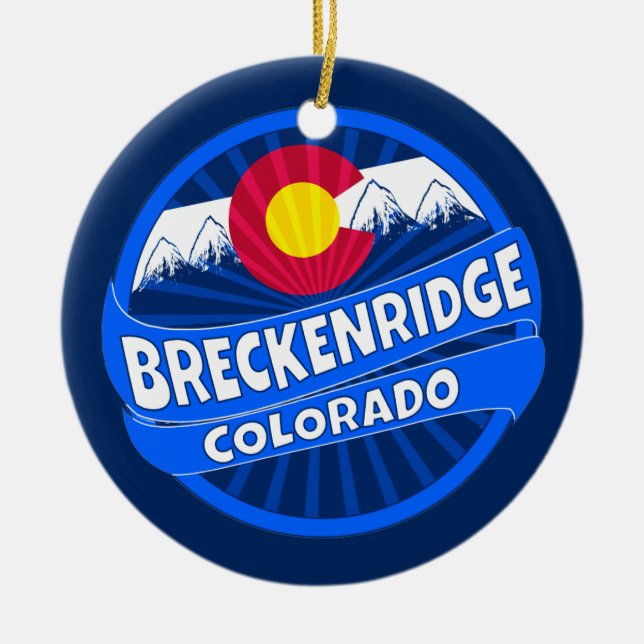 Breckenridge Colorado mountain burst ornament (Front)