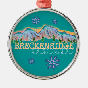 Breckenridge Colorado mountain snowflake ornament