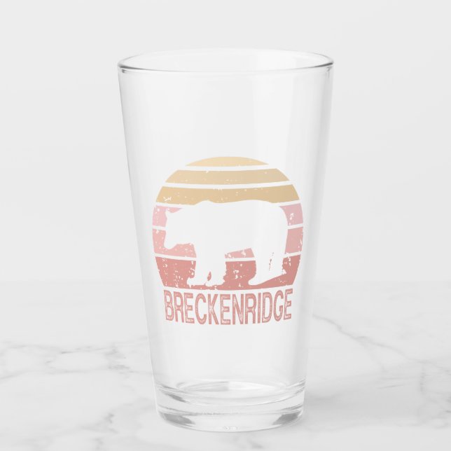 Breckenridge Colorado Retro Bear Glass (Front)