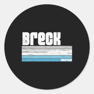 Breckenridge Colorado Retro Breck Co Skiing Snowbo Classic Round Sticker