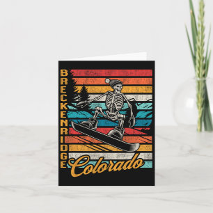 Breckenridge Colorado Retro Snowboarding Skeleton  Card