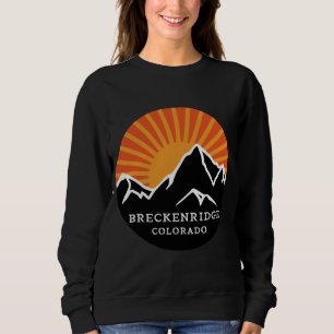 Breckenridge Colorado Retro Sunset Mountains Vinta Sweatshirt