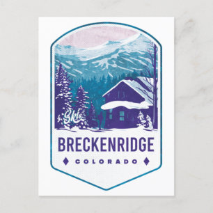 Breckenridge Colorado Ski Badge Postcard