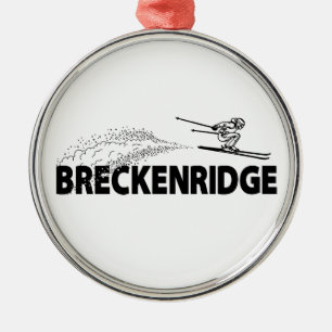Breckenridge Colorado Ski Jumper Metal Tree Decoration