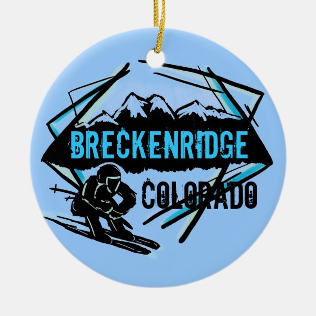 Breckenridge Colorado ski mountain ornament (Front)
