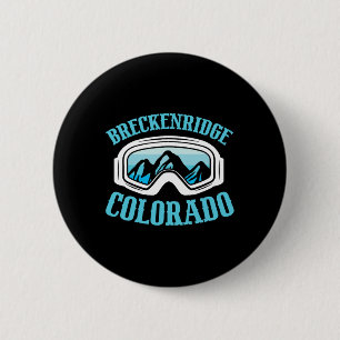 Breckenridge Colorado Ski Mountain Skiing Skier  6 Cm Round Badge