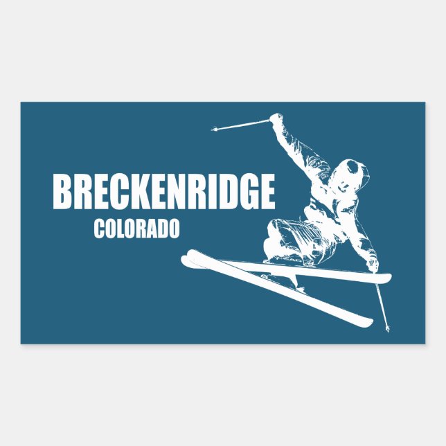 Breckenridge Colorado Skier Rectangular Sticker (Front)