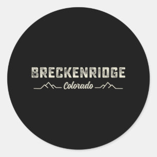 Breckenridge Colorado Skiing Mountain Snowboarding Classic Round Sticker