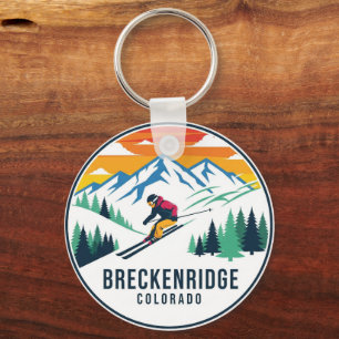 Breckenridge Colorado Skiing Skier Travel Key Ring