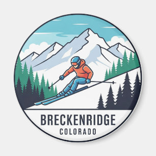 Breckenridge Colorado Skiing Skier Travel Magnet