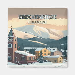 Breckenridge Colorado Snow Mountains Vintage Retro Magnet