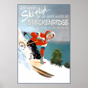 Breckenridge Colorado Snow Ski Winter Sports Poster