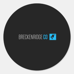 Breckenridge Colorado Snowboard Box Type  Classic Round Sticker