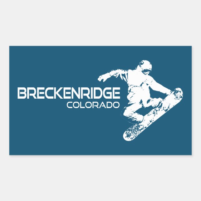 Breckenridge Colorado Snowboarder Rectangular Sticker (Front)