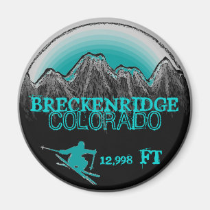 Breckenridge Colorado teal ski magnet