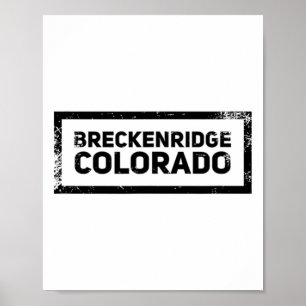 Breckenridge Colorado Vintage Mountain Skiing Logo Poster