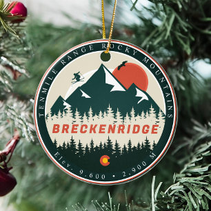 Breckenridge Colorado Vintage Mountain Souvenir Ceramic Tree Decoration