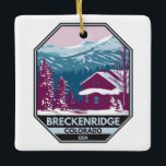 Breckenridge Colorado Winter Ski Area Ceramic Ornament<br><div class="desc">Breckenridge Winter art design showcasing the winter landscape.</div>