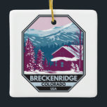 Breckenridge Colorado Winter Ski Area Ceramic Ornament<br><div class="desc">Breckenridge Winter art design showcasing the winter landscape.</div>
