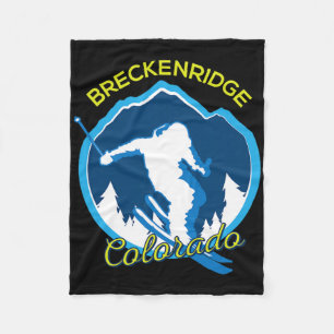 Breckenridge Skiing Jersey Mountain Ski  Fleece Blanket